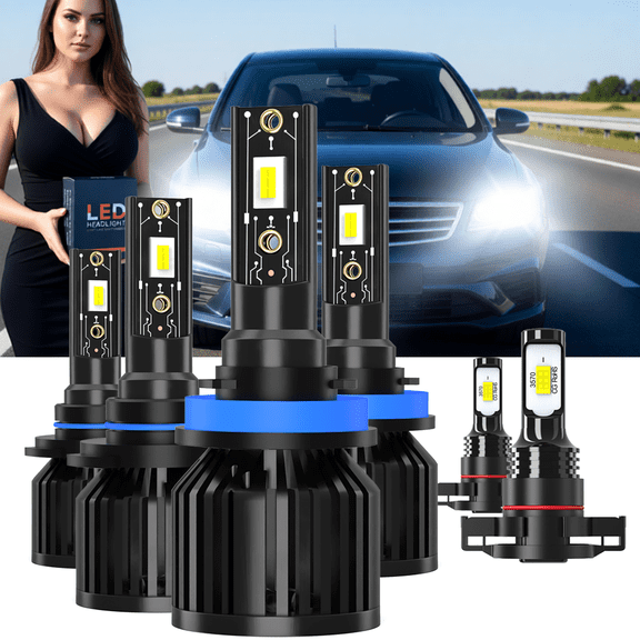 LED Headlight Bulb For 2014-2018 Chevrolet Silverado 2500,9005 High Beam,H11 Low Beam,5202/H16 Fog Light BulbPlug and PlayHigh Brightness LED BulbsPack of 6