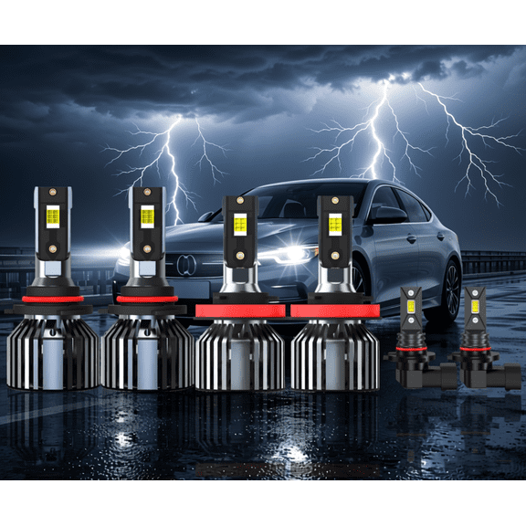 LED Headlight Bulb For 2015-2021 Honda CR-V,9005 High Beam,H11 Low Beam,H11 Fog Light Bulb,Plug and Play,High Brightness LED Bulbs,Pack of 6(2*9005+2*H11+2*H11)