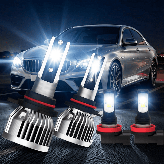 LED Headlight Bulb For 2016-2019 Buick Envision,9012 High Low Beam,H11 Fog Light Bulbs,Replacement OEM,6500K White,Plug and Play,Pack of 4(2*9012+2*H11)