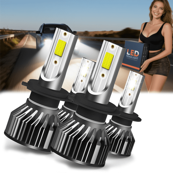 LED Headlight Bulb For 1997-2016 Porsche Boxster,H7 High Beam + H7 Low Beam,Replacement OEM,6500K White,Plug and Play,Pack of 67