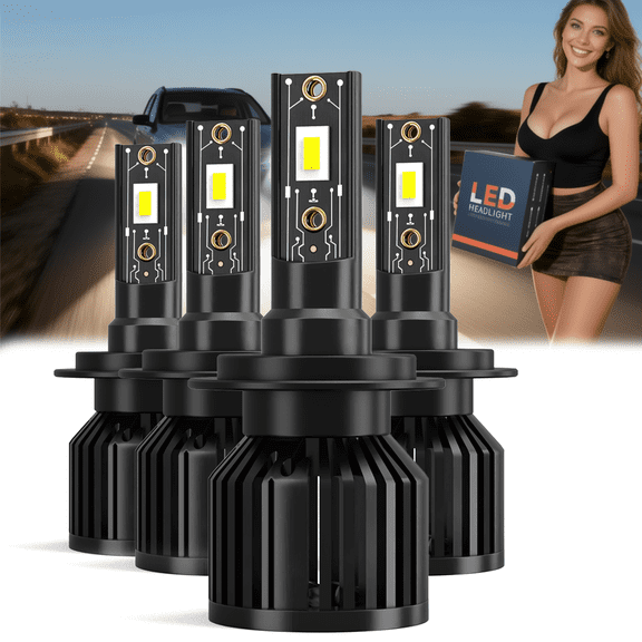 LED Headlight Bulb For 1997-2016 Porsche Boxster,H7 High Beam + H7 Low Beam,Replacement OEM,6500K White,Plug and Play,Pack of 67