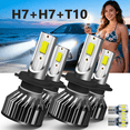thumbnail image 1 of LED Headlight Bulb For 2002-2004 Kia Spectra,H7 High Beam + H7 Low Beam,T10 License Plate Light,Replacement OEM,6500K White,Plug and Play,Pack of 6, 1 of 3
