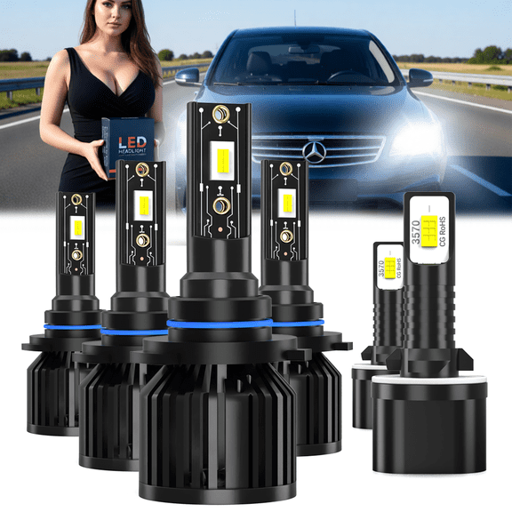 LED Headlight Bulb For 2002-2007 Buick Rendezvous,9005 High Beam,9006 Low Beam,880 Fog Light BulbPlug and PlayHigh Brightness LED BulbsPack of 6