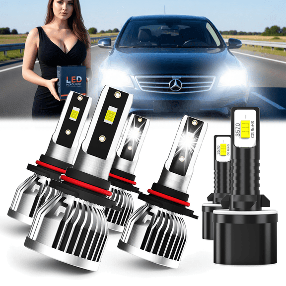 LED Headlight Bulb For 2002-2007 Buick Rendezvous,9005 High Beam,9006 Low Beam,880 Fog Light BulbPlug and PlayHigh Brightness LED BulbsPack of 6