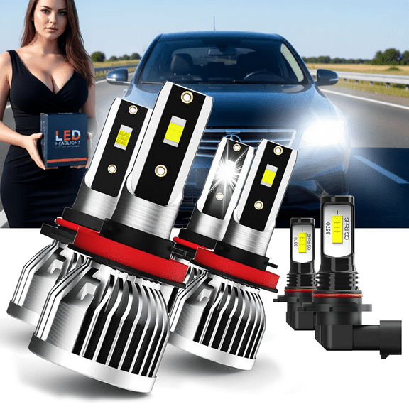 LED Headlight Bulb For 2008-2011 Subaru Impreza,9005 High Beam,H11 Low Beam,9145 Fog Light Bulb,Plug and Play,High Brightness LED Bulbs,Pack of 6