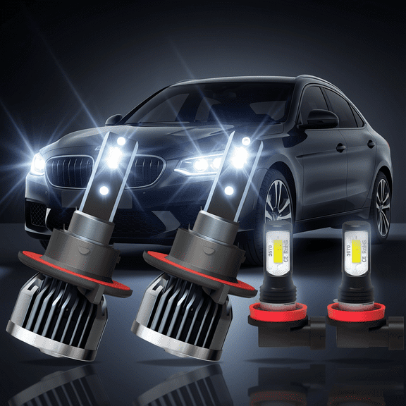 LED Headlight Bulb For 2008-2014 Mini Cooper,9008 High Low Beam,H11 Fog Light Bulbs,Replacement OEM,6500K White,Plug and Play,Pack of 4(2*9008+2*H11)