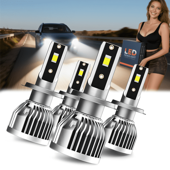 LED Headlight Bulb For 2008-2015 Smart Fortwo,H7 High Beam + H7 Low Beam,Replacement OEM,6500K White,Plug and Play,Pack of 76