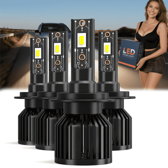 LED Headlight Bulb For 2011-2012 Audi TT RS Quattro,H7 High Beam + H7 Low Beam,Replacement OEM,6500K White,Plug and Play,Pack of 90