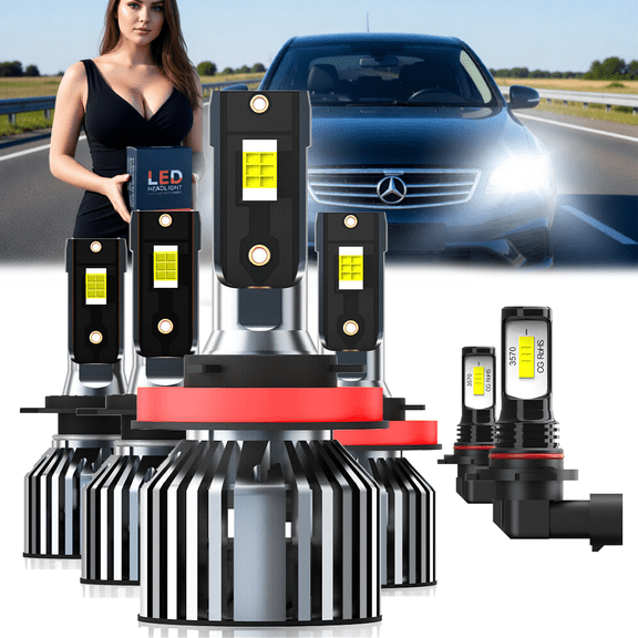 LED Headlight Bulb For 2014-2016 Ram Pro Master 2500,H7 High Beam,H11 Low Beam,H11 Fog Light BulbPlug and PlayHigh Brightness LED BulbsPack of 6