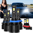 thumbnail image 1 of LED Headlight Bulb For 2014-2017 Mazda6,9005 High Beam,H11 Low Beam,H11 Fog Light Bulb，Plug and Play，High Brightness LED Bulbs，Pack of 6, 1 of 3
