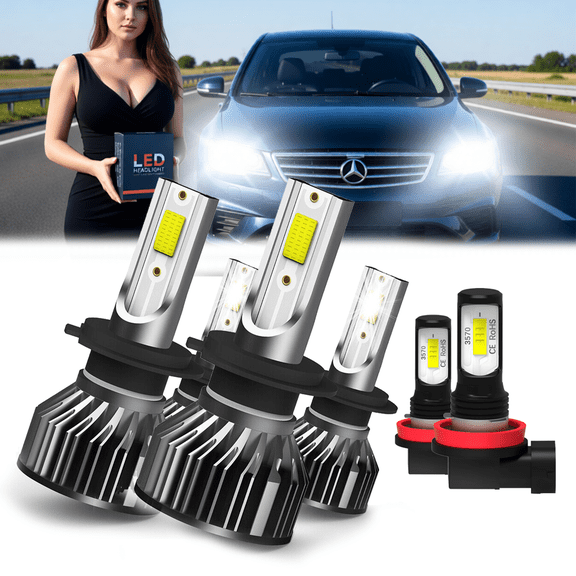 LED Headlight Bulb For 2017 Nissan Murano,H7 High Beam,H7 Low Beam,H11 Fog Light BulbPlug and PlayHigh Brightness LED BulbsPack of 6