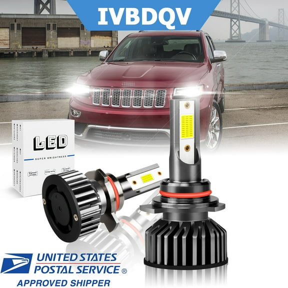 LED Headlight Bulb For Jeep Cherokee 2014-2015 High/Low Dual Beam LED Headlight Bulb Pack of 2 IVBDQV