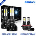 thumbnail image 1 of LED Headlight Bulb Kit 9005/HB3 High Beam 9006/HB4 Low Light Replacement 6000K White 4pcs, 1 of 14