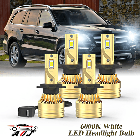 LED Headlight Bulb for Mercedes-Benz GL550 2008-2016 - 100,000LM Super-Bright 6000K White, High Low Beam BulbsPlug & Play, Pack of 4