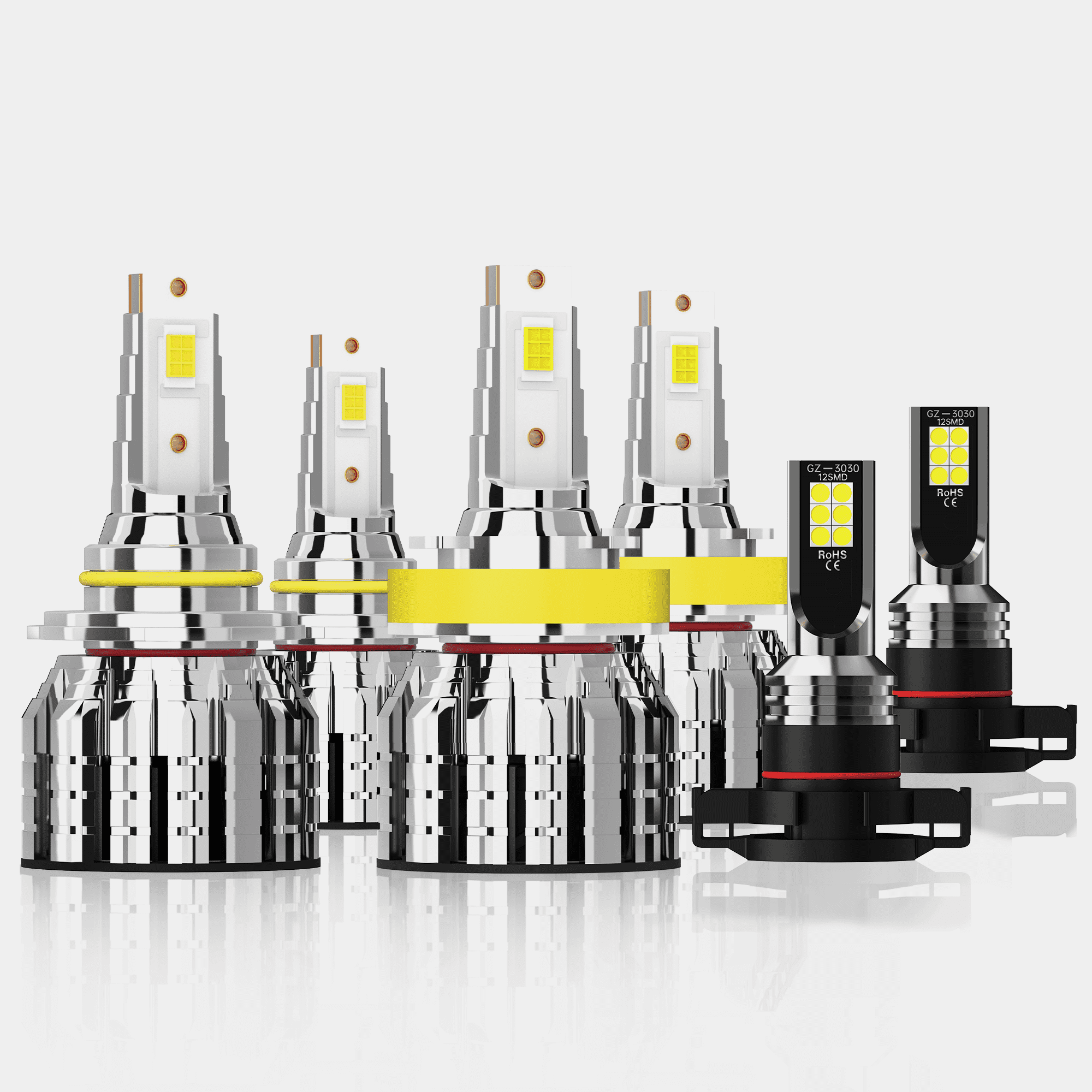 LED Headlight Bulbs Fit For Chevrolet Silverado 1500 2007-2015,9005/H10/HB3 High Beam + H11/H8/H9 Low Beam led headlight bulbs*2 + H16/5202 fog lights*2, led Pack Of 6