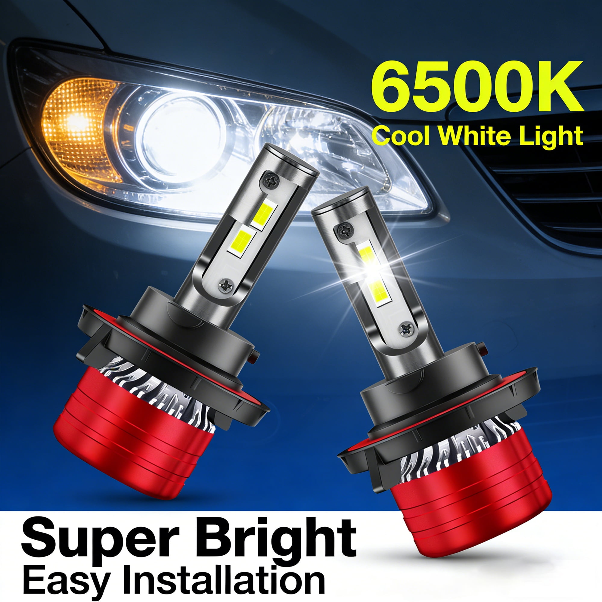LED Headlight Bulbs High Low Beam White for 2009-2012 Dodge Ram 2-Headlamps 2010 2011