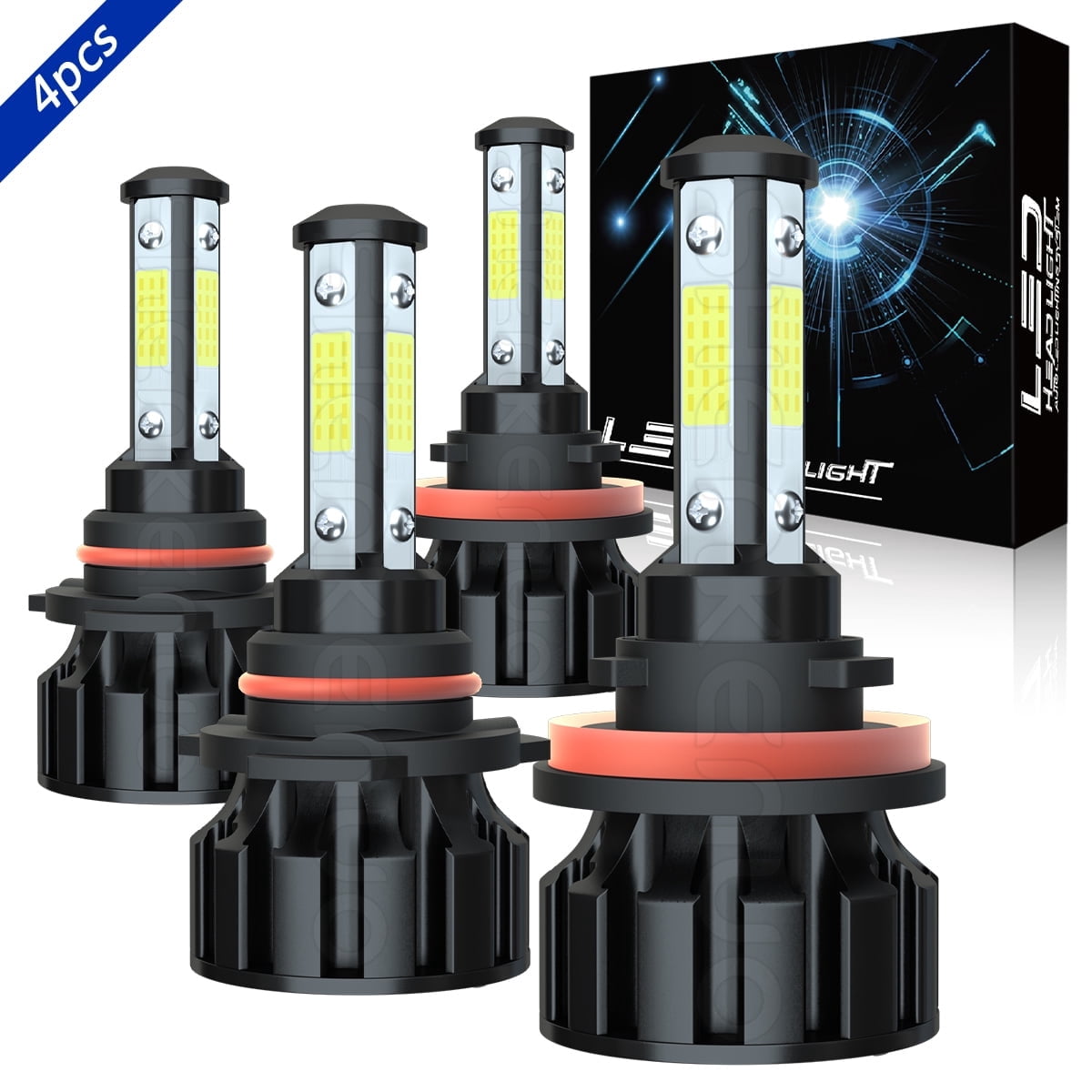 LED Headlight Bulbs Kit High Low Beam 6000K White for 2007-2010 2015-2022 Ford Edge