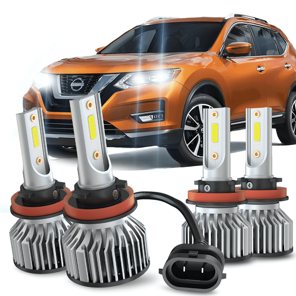 LED Headlight Bulbs Kit White for 2014-2020 Nissan Rogue 2015 2016 2017 2018 2019 4PCS