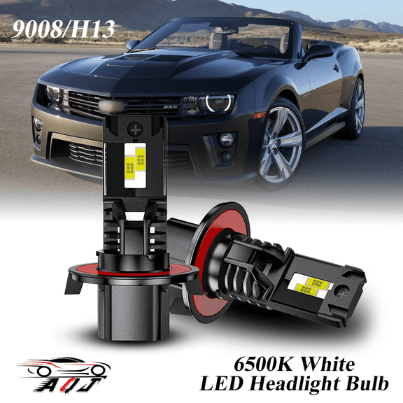 LED Headlight Fit for Chevrolet Camaro 2010 2011 2012 2013 - 30,000LM 300% Super-Bright 6500K White Bulb, Plug & Play, Pack of 2