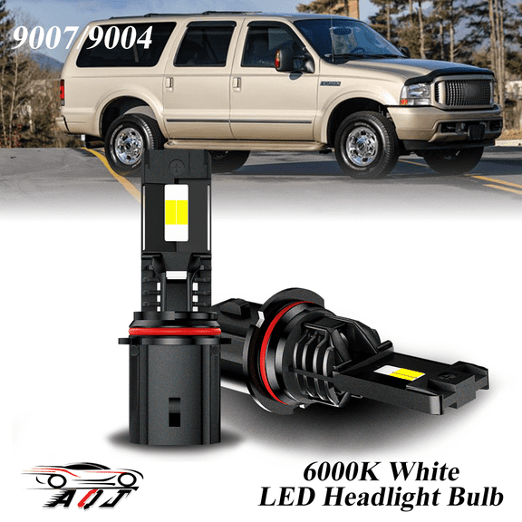 LED Headlight Fit for Ford Excursion 2000-2004 - 30,000LM 300% Super-Bright 6500K White Bulb, Plug & Play, Pack of 2