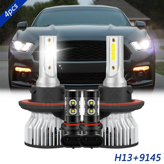 LED Headlight Fog Light Bulbs Kit White for 2006 2007 2008 Lincoln Mark LT