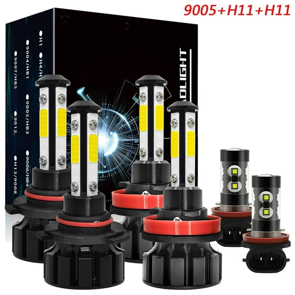 LED Headlight Fog Light Bulbs Kit for Nissan Titan XD 2016 2017 2018 2019 White 6000K 6x