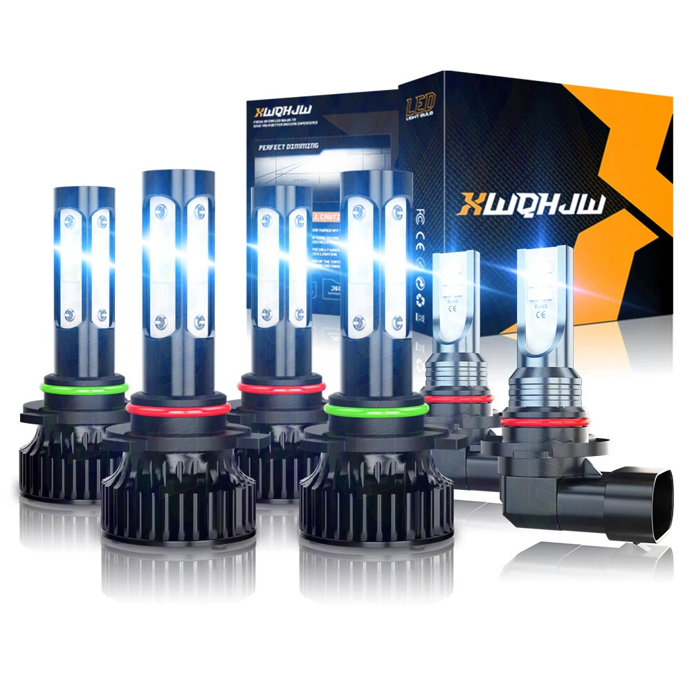 LED Headlight + Fog Light Bulbs Set For 2007-2011 2012 2013 GMC Sierra ...