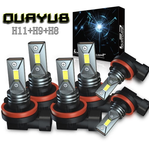 LED Headlight + Fog Light Bulbs White Combo For 2016 2017 2018 Nissan Maxima