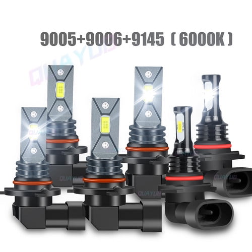 LED Headlight + Fog Light Bulbs White Combo For Toyota Corolla 2005-2008