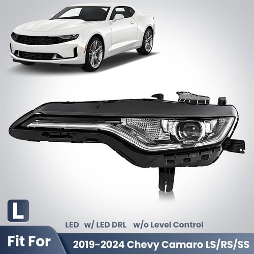 LED Headlight For 2019-2024 Chevy Camaro w/ LED DRL w/o Leveling Projector Left