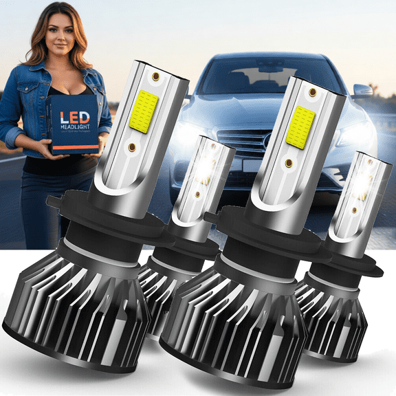 LED Headlight For BMW 228i xDrive 2016,H7 High Beam + H7 Low Beam,Replacement OEM,6500K White,Plug and Play,Pack of 4