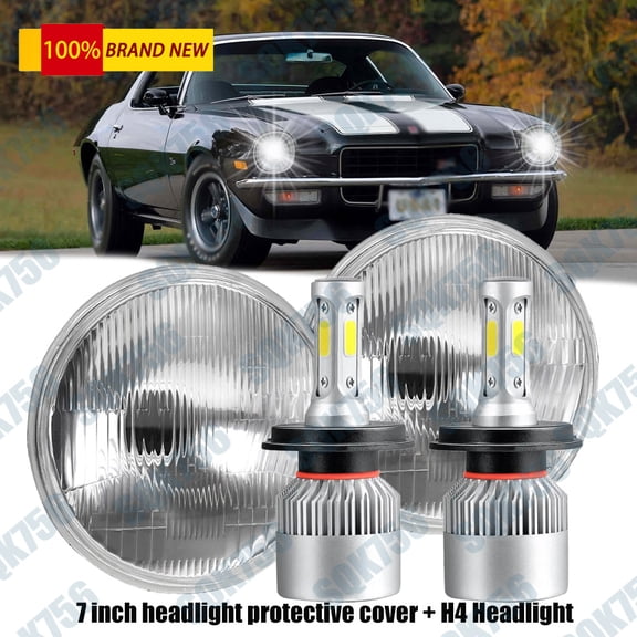 LED Headlight For Chevrolet Camaro 1967-1981 7'' inch Round Projector Lights