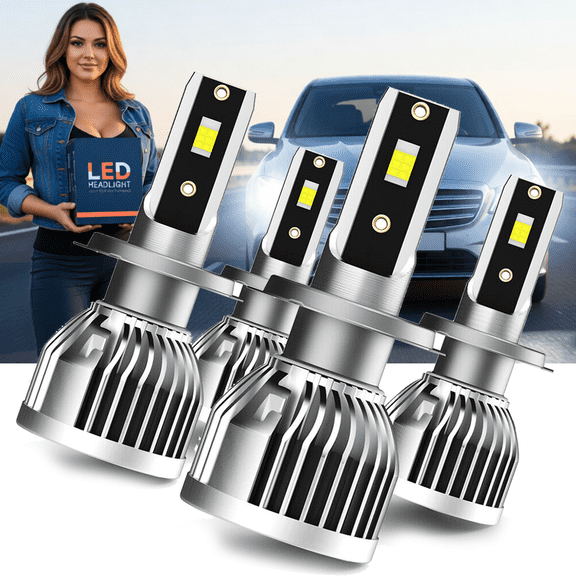 LED Headlight For Hyundai Kona Electric 2019-2020,H7 High Beam + H7 Low Beam,Replacement OEM,6500K White,Plug and Play,Pack of 4