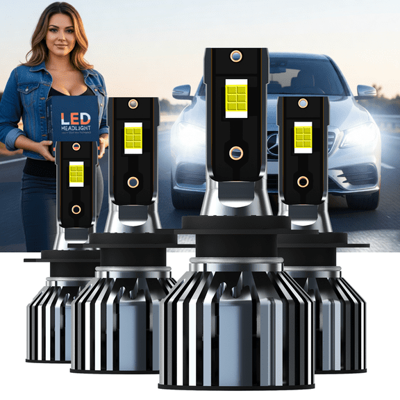 LED Headlight For Porsche Boxster 1997-2016,H7 High Beam + H7 Low Beam,Replacement OEM,6500K White,Plug and Play,Pack of 4