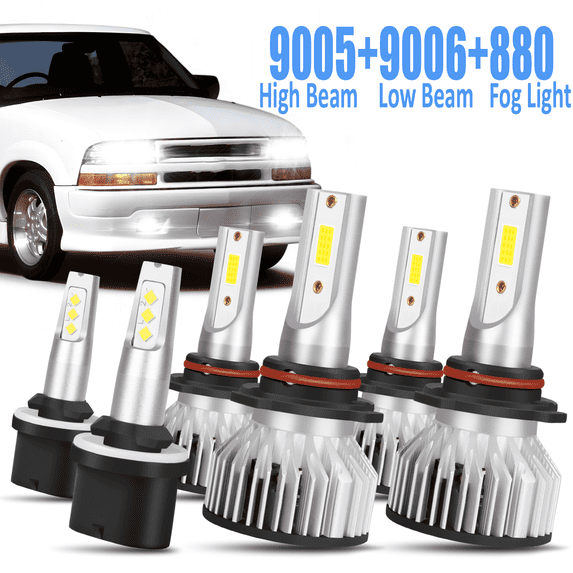 LED Headlight Hi/Lo Beam + Fog Light Bulbs for Chevrolet S10 Xtreme 1999-2003 - 6PCS