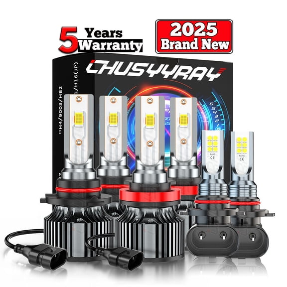 LED Headlight Hi-Lo Fog Light Bulbs Kit Fit for Ford F150 Crew Cab Pickup 2015-2024