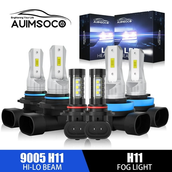 LED Headlight Hi-Lo Fog Light Bulbs Kit For Ford F-150 Crew Cab Pickup 2015-2023 50000 Hours Lifespan Canbus No Error