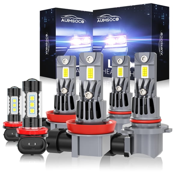 LED Headlight High Beam Low Beam For Honda Ridgeline 2017-2020 Fog Light Bulbs Combo, 6000K White Light Plug and Play, 300% Brightness, 6-Pack