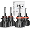 thumbnail image 1 of LED Headlight High Low Beam Bulbs 6000K Cool White for 2007-2020 GMC Sierra 2500, 1 of 12