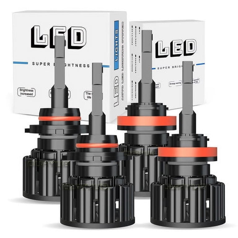 Super Bright 4x Combo H9 H11 LED Headlight High Low Beam Bulbs 12000K White Kit Super Bright 4x Combo H9 H11 LED Headlight High Low Beam Bulbs 12000K White Kit