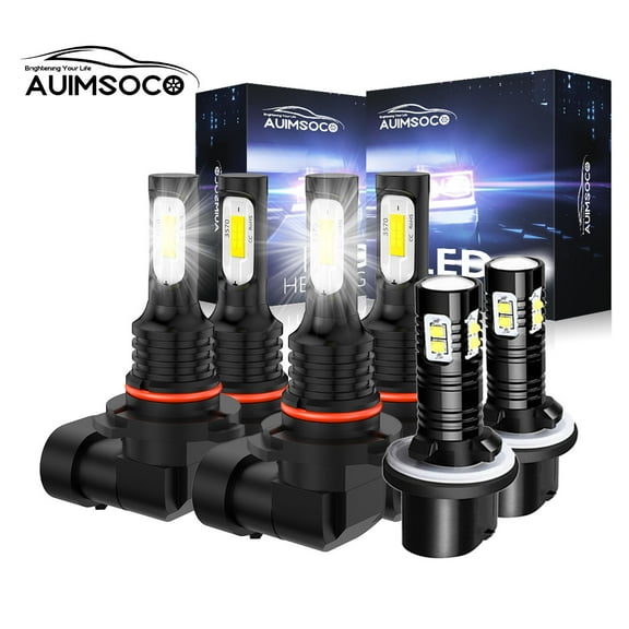 LED Headlight High Low Beam Fog Light 6Pcs Kit, For GMC Yukon XL 1500 2500 2000-2006, 6000K White 4000lm 300% Brighter, CANbus Ready, Mini Size, Easy Installation, Halogen Replacement