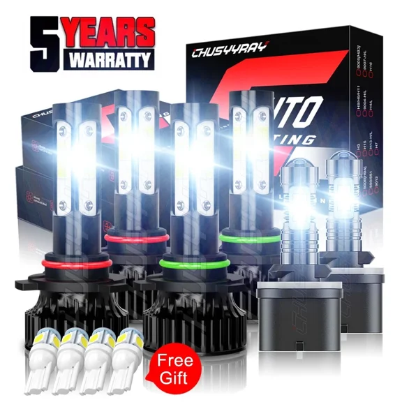 LED Headlight High Low Beam + Fog Light Bulbs Kit For GMC Yukon XL 1500 2500 2000 2001 2002 2003 2004 2005 2006