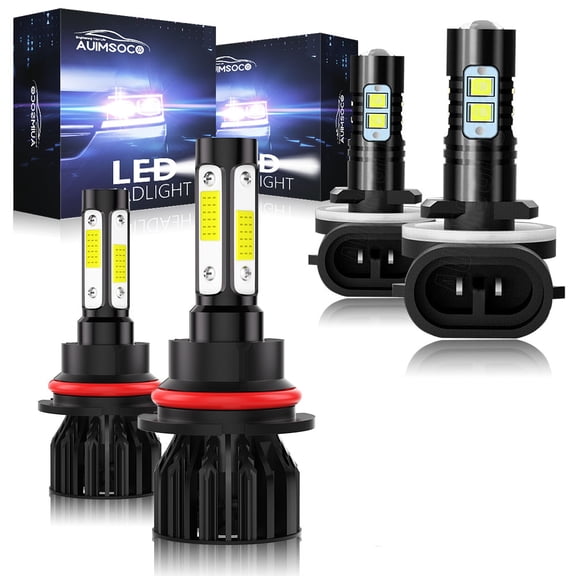 LED Headlight High Low Beam Fog LightCombo Kit, For Ford Escort 1991-1996, 9004+881, 40W 300% Brightness Super Bright 6000K Cool White 4000LM, Plug and Play, Error Free, Halogen Replacement