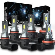 LED Headlight High-Low + Fog light Bulbs 6PCS For Mitsubishi Lancer 2008-2015