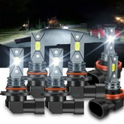 LED Headlight High-Low + Fog light Bulbs 6PCS For Toyota Avalon 2013-2017