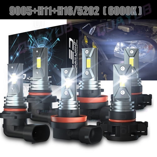 LED Headlight High-Low + Fog light Bulbs Combo Kit For Jeep Compass 2011 2012 2013