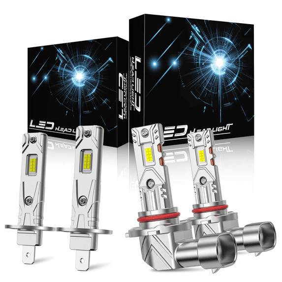 LED Headlight Kit 9005 H1 Bulbs for Mitsubishi Outlander 2005-2006 High Low Beam