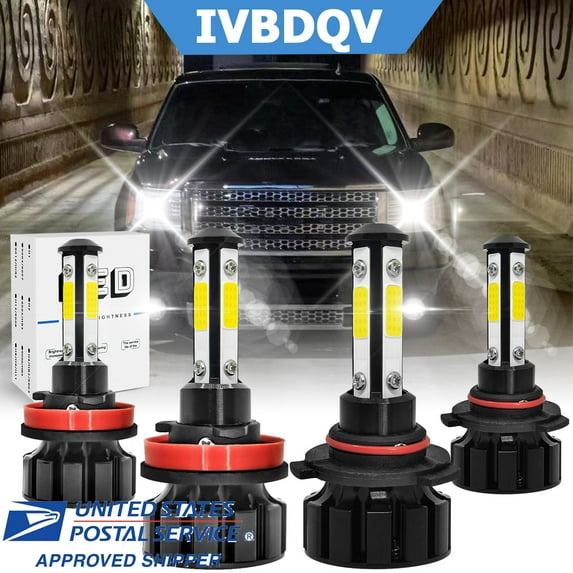 LED Headlight Kit 9005 High Beam + H11 Low Beam 4-Side Bulbs For GMC Canyon 2015-2020