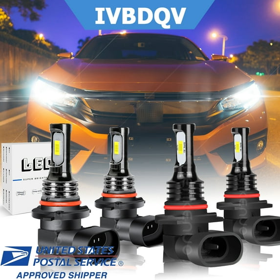 LED Headlight Kit For Toyota Avalon 1995-2006 Light Bulbs 9005 High Beam + 9006 Low Beam 4-Side Bulbs