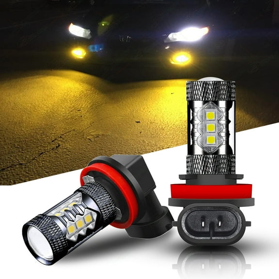 LED Headlight Kit H11 H8 H9 3000K Yellow Fog Light Bulbs Bright High or Low Beam